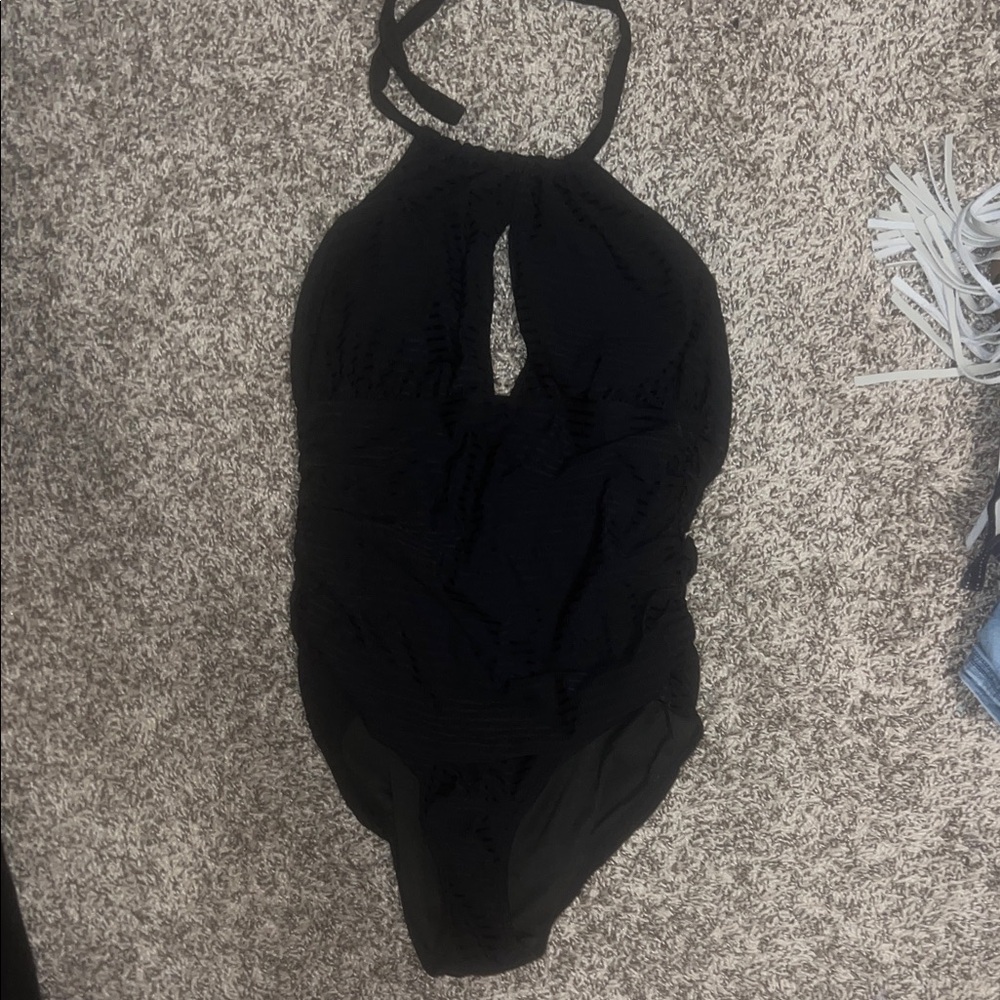 Elegant Black One-Piece Swimsuit, XL